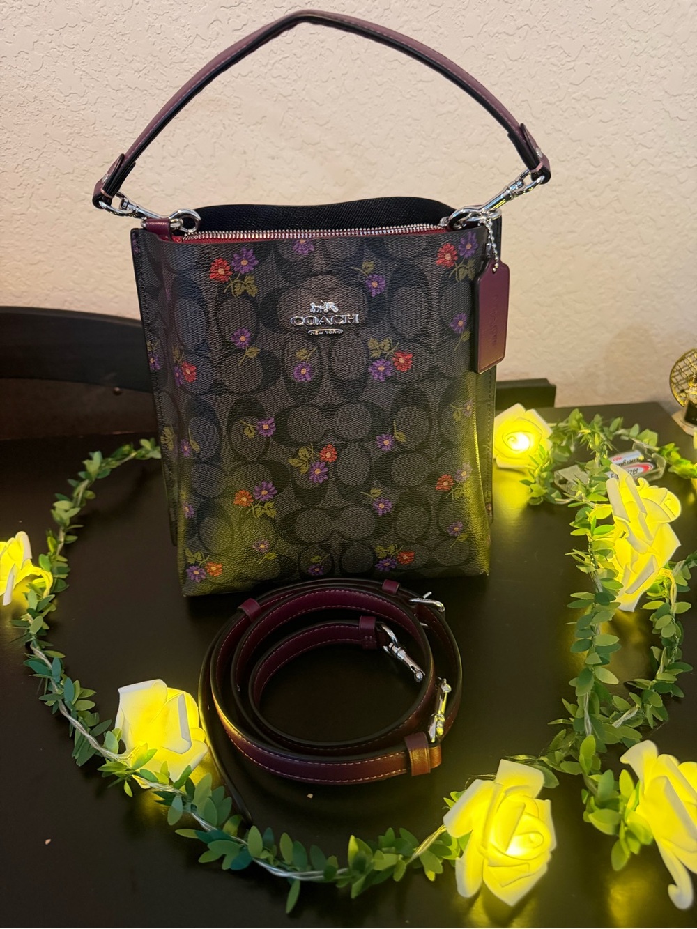 Coach Mollie Floral Signature Bucket/Crossbody Bag